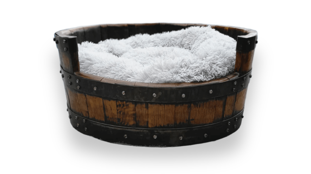 Whiskey Barrel Dog Bed