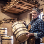 half whiskey barrel table