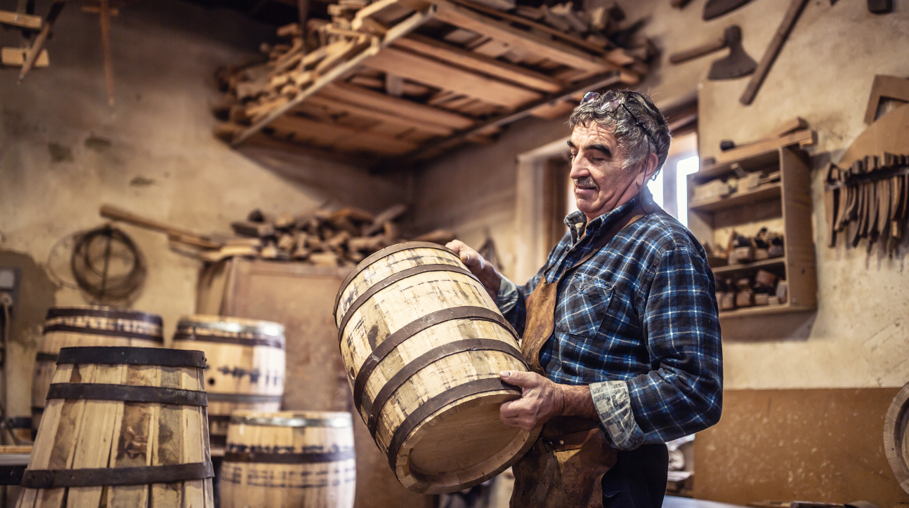 half whiskey barrel table